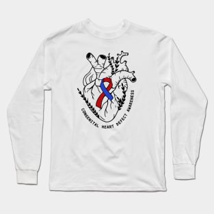 Congenital Heart Defects Awareness, Heart Defect Support, CHD Awareness, CHD Warrior Long Sleeve T-Shirt